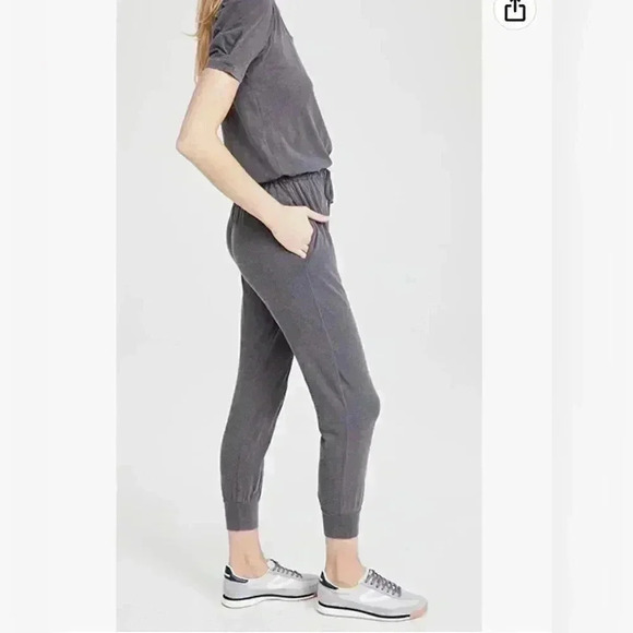 Sundry Puff Sleeve Jumpsuit in Charcoal - Picture 8 of 10